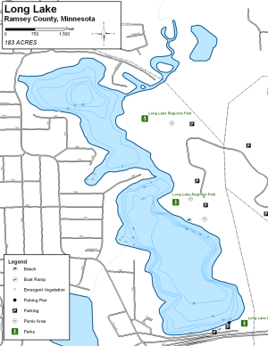 Long Lake Topographical Lake Map