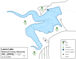 Laura Lake Topographical Lake Map