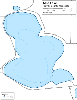 Allie Lake Topographical Lake Map