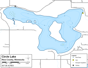 Circle Lake Topographical Lake Map