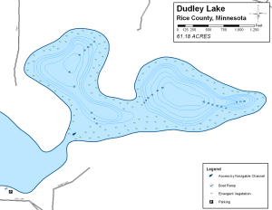 Dudley Lake Topographical Lake Map