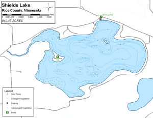 Shields Lake Topographical Lake Map