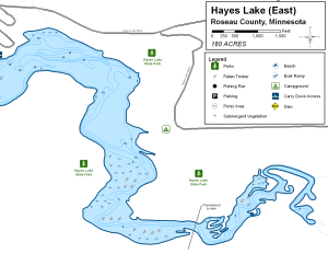 Hayes Lake (East) Topographical Lake Map