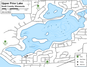 Upper Prior Lake Topographical Lake Map