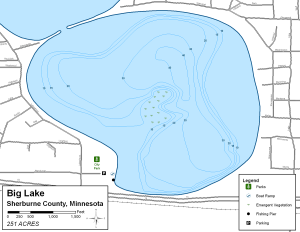 Big Lake Topographical Lake Map