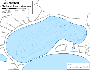 Lake Mitchell Topographical Lake Map