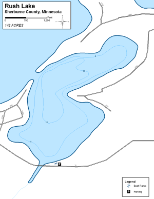 Rush Lake Topographical Lake Map