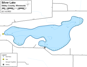 Silver Lake Topographical Lake Map
