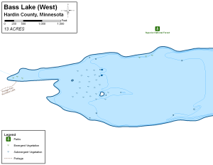 Bass Lake (West) Topographical Lake Map