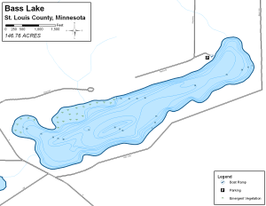 Bass Lake Topographical Lake Map