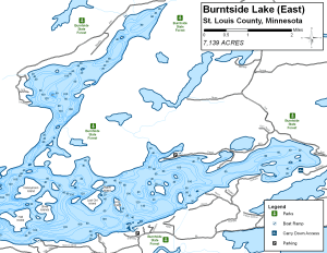 Burntside Lake East Topographical Lake Map