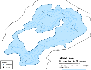 Island Lake Topographical Lake Map