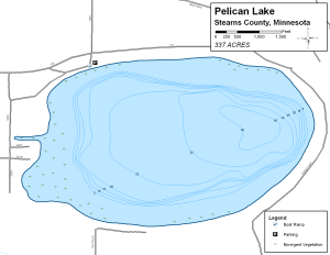 Pelican Lake Topographical Lake Map