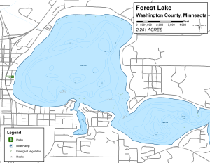 Forest Lake Topographical Lake Map