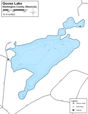 Goose Lake Topographical Lake Map