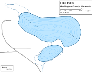 Lake Edith Topographical Lake Map