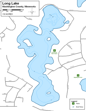 Long Lake Topographical Lake Map