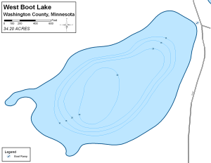West Boot Lake Topographical Lake Map