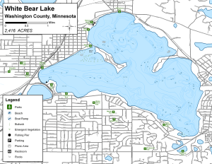 White Bear Lake Topographical Lake Map