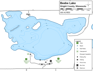 Beebe Lake Topographical Lake Map