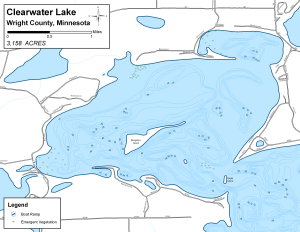 Clearwater Lake Topographical Lake Map