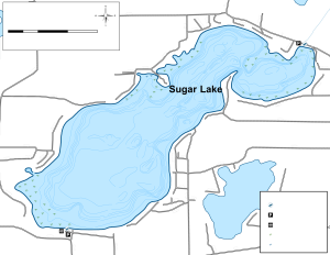 Sugar Lake Topographical Lake Map