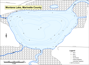 Montana Lake Topographical Lake Map