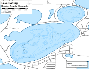 Lake Darling Topographical Lake Map