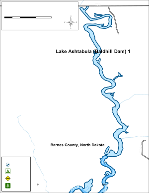 Lake Ashtabula (Baldhill Dam) 1 Topographical Lake Map