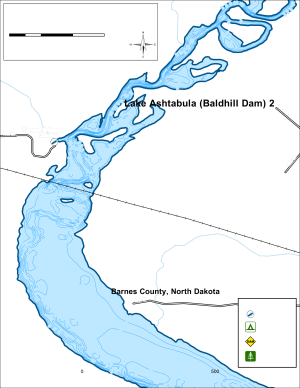 Lake Ashtabula (Baldhill Dam) 2 Topographical Lake Map