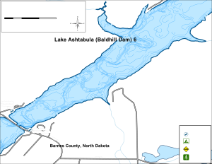 Lake Astabula (Baldhill Dam) 6 Topographical Lake Map