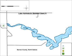 Lake Astabula (Baldhill Dam) 8 Topographical Lake Map
