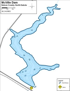 McVille Dam Topographical Lake Map