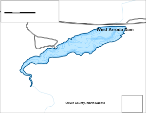 West Arroda Dam Topographical Lake Map