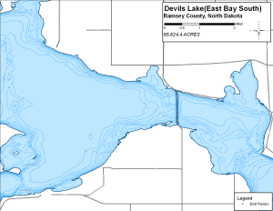 Devils Lake - East Bay South Topographical Lake Map