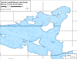 Devils Lake - Pelican Lake East Topographical Lake Map