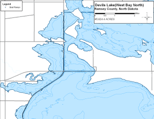 Devils Lake - West Bay North Topographical Lake Map