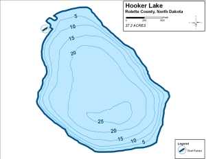 Hooker Lake Topographical Lake Map
