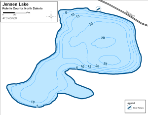 Jensen Lake Topographical Lake Map