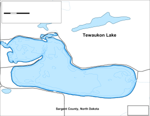 Tewaukon Lake Topographical Lake Map