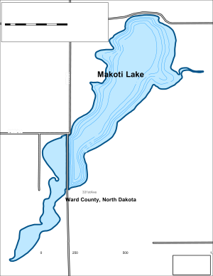 Makoti Lake Topographical Lake Map