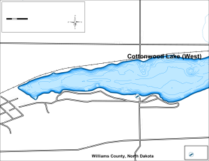 Cottonwood Lake - West Topographical Lake Map