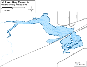 McLeod (Ray) Reservoir Topographical Lake Map