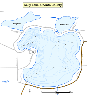 Kelly Lake Topographical Lake Map