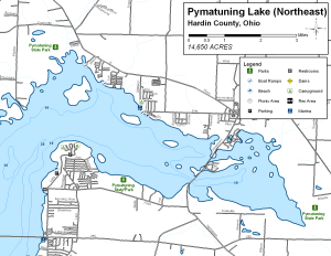 Pymatuning Lake Northeast Topographical Lake Map