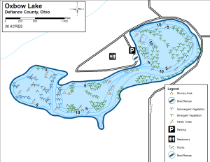 Oxbow Lake Topographical Lake Map