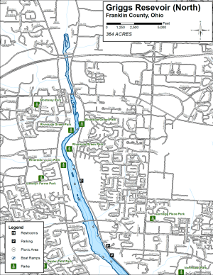 Griggs Resevoir North Topographical Lake Map