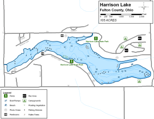 Harrison Lake Topographical Lake Map