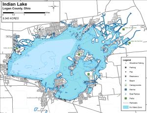 Indian Lake Topographical Lake Map