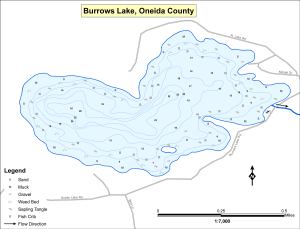 Burrows Lake Topographical Lake Map
